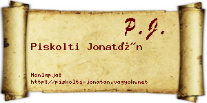 Piskolti Jonatán névjegykártya